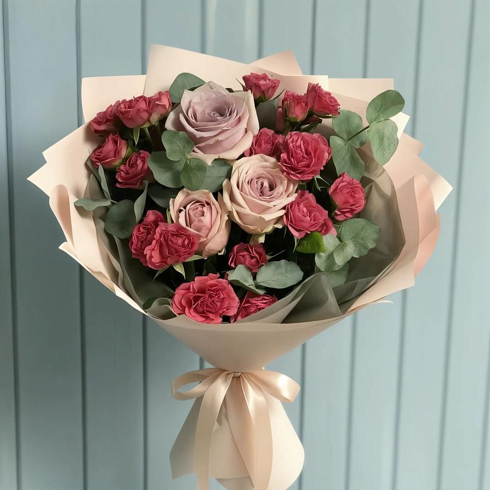 Букет цветов из: Гвоздики и Розы в Пионерский Ханты-Мансиский АО