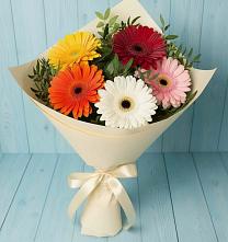 Букет цветов из:  Герберы в Пионерский Ханты-Мансиский АО
