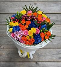 Букет цветов из:  Розы и Хризантемы в Пионерский Ханты-Мансиский АО