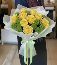 Букет цветов из:  Хризантемы и Розы #REPLACE_PRED# Пионерский Ханты-Мансиский АО