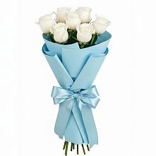 Букет 7 белых роз Проуд в Пионерский Ханты-Мансиский АО