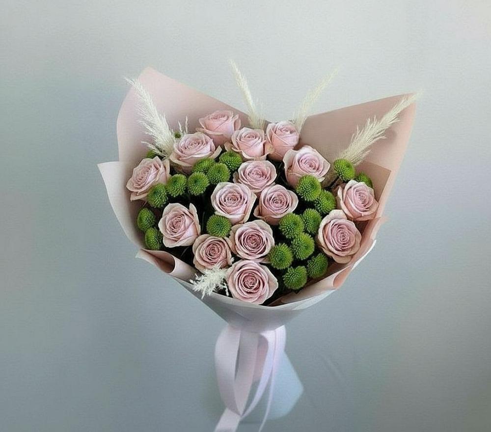 Букет цветов из: Розы и Хризантемы в Пионерский Ханты-Мансиский АО